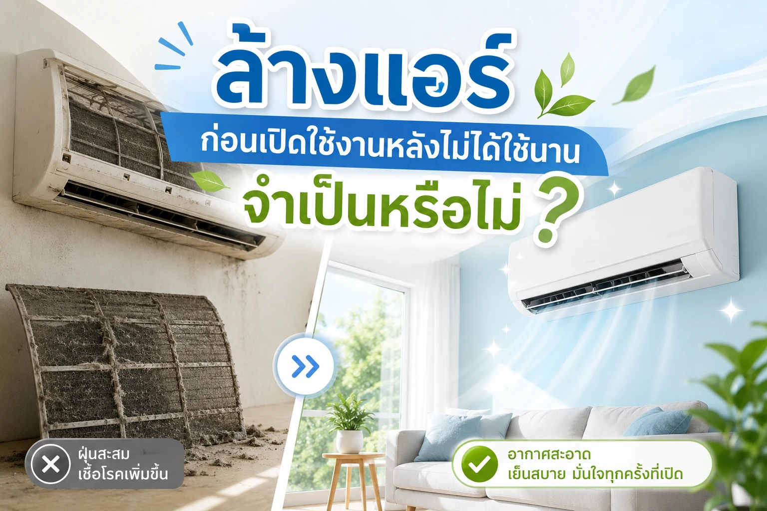 ล้างแอร์ก่อนเปิดใช้งานหลังไม่ได้ใช้นาน จำเป็นหรือไม่