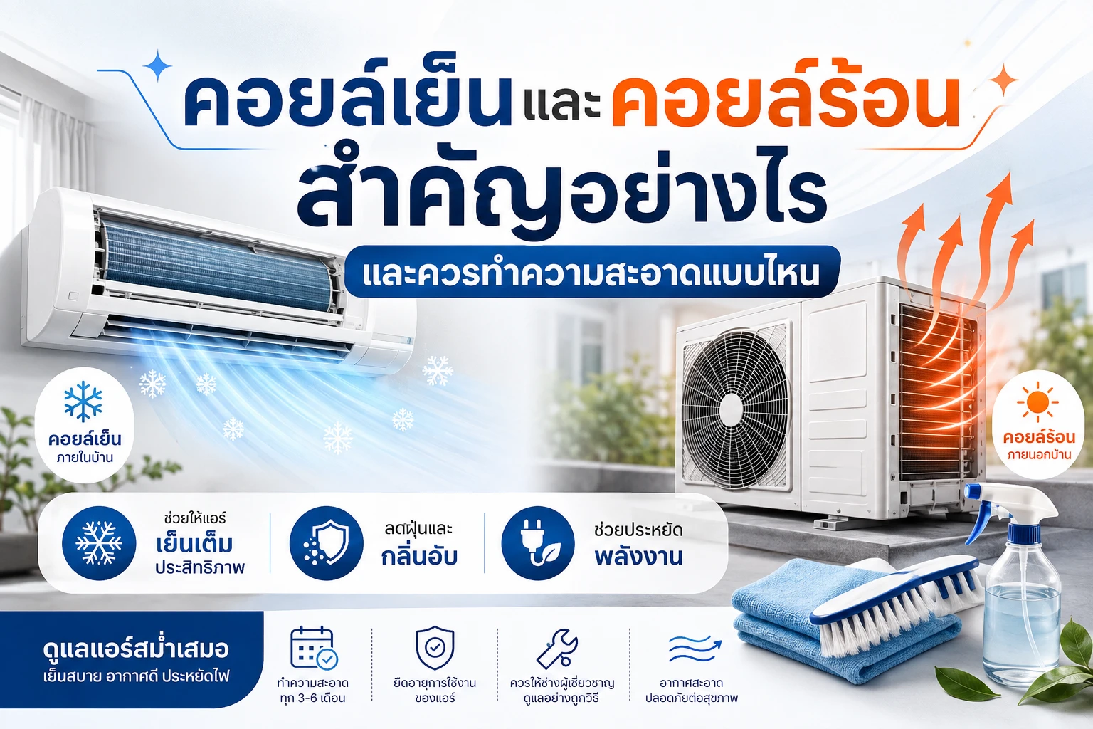 คอยล์เย็นและคอยล์ร้อนสำคัญอย่างไร และควรทำความสะอาดแบบไหน